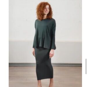 Mimu maxi ribbed set in green